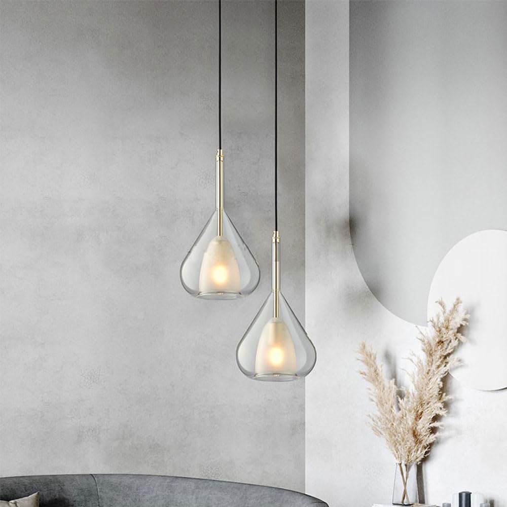 Lampadari in Stile Nordico, Paralume per Lampada a Sospensione a Forma di Goccia d'Acqua dalla personalità Creativa, Lampada a Sospensione a Testa Singola E27 Scream, Lampada da soffitto a Filo,