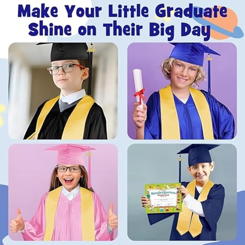 Image of Kids Convocation Dress Graduation Gown and Cap Set | Breathable Polyester | Ideal for School, Nursery & Kindergarten Graduation