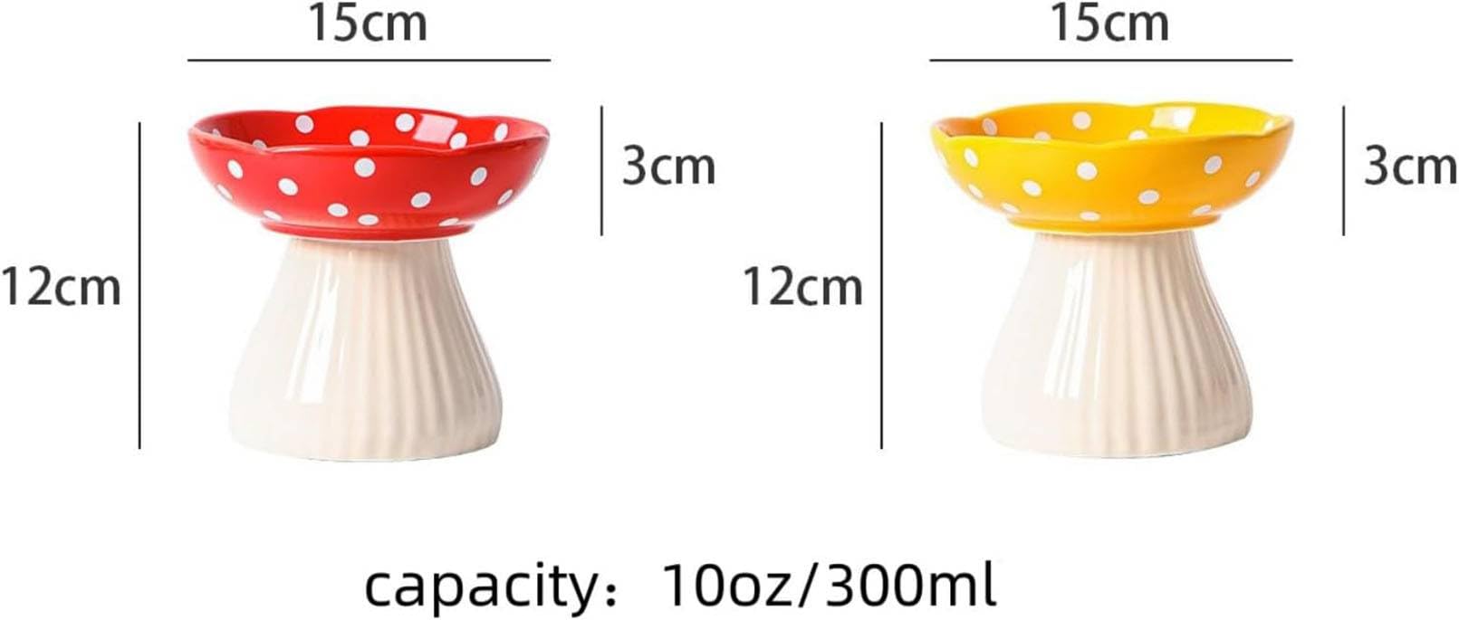 Générique Gamelle Chat Céramique Surélevée Anti-Vomissement Anti Glouton, Bol Eau et Nourriture pour Chats Adultes et Chatons, Design Pratique et Stable A,S