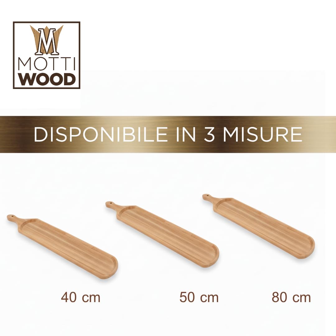 Set Taglieri Servi Crostino e Aperitivo, 100% Legno Faggio, Vassoio Aperitivi, Tagliere in Legno per Aperitivo e Antipasto, 3 Misure, Made in Italy (5, 40 cm)