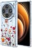 Funda para Vivo X100 5G con Patrón Floral Transparente, Funda Suave Antigolpes para Vivo X100 5G, Flor Bonita 2