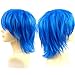 Modernfairy Anime Halloween Wig Blue for Cosplay Party, Synthetic Layered Short Hair Wigs with Bangs, Pastel Wigs for Women Men