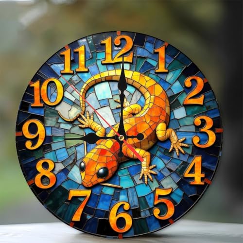 Reloj de pared redondo de madera de 10 pulgadas miniatura 1