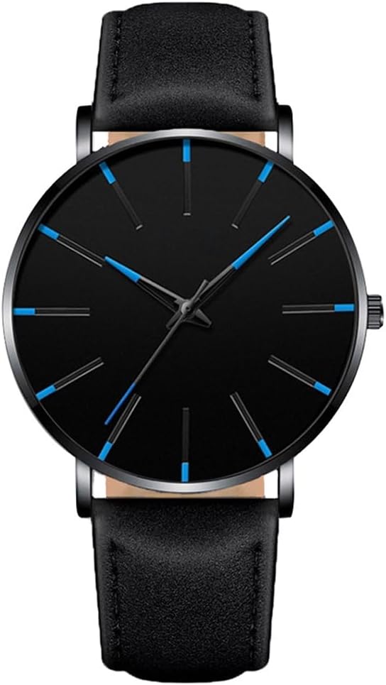 ALINKER Mens Watches, Chronograph Analog Quartz Movement Dress Watch Casual Leather Band Date Watches for Men Roman Numerals Classic Business Wrist Watch