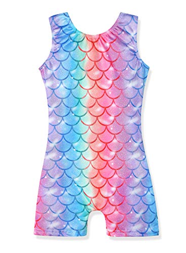 Image of HOZIY Gymnastics Leotards for Girls Unicorn Aurora Rainbow Mermaid Dinosaur Cupcake Sparkle Biketard Toddlers Kids Children