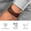 Simaru Lederarmband Herren aus Premium Leder Made in Germany, Männer Armband größenverstellbar in schwarz, braun oder Hellbraun (Braun) #3