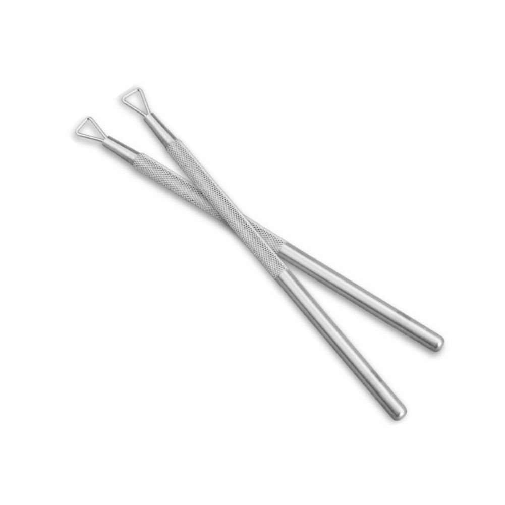 AKOAK Stainless Steel Nail Art Cuticle Pusher,Triangle Cuticle Peeler Scraper Remove Gel Nail Polish Remove Tool,Pack of 2