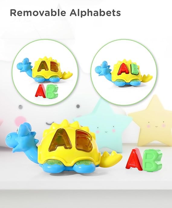 Image of Musical Toy for Kids Happy Turtle Bump and Go Dancing Toy Animal Figure with 3D Flashing Light & Sound for Baby, Best Gift for Children for Kids, Boys, Girls Age 2+ Years