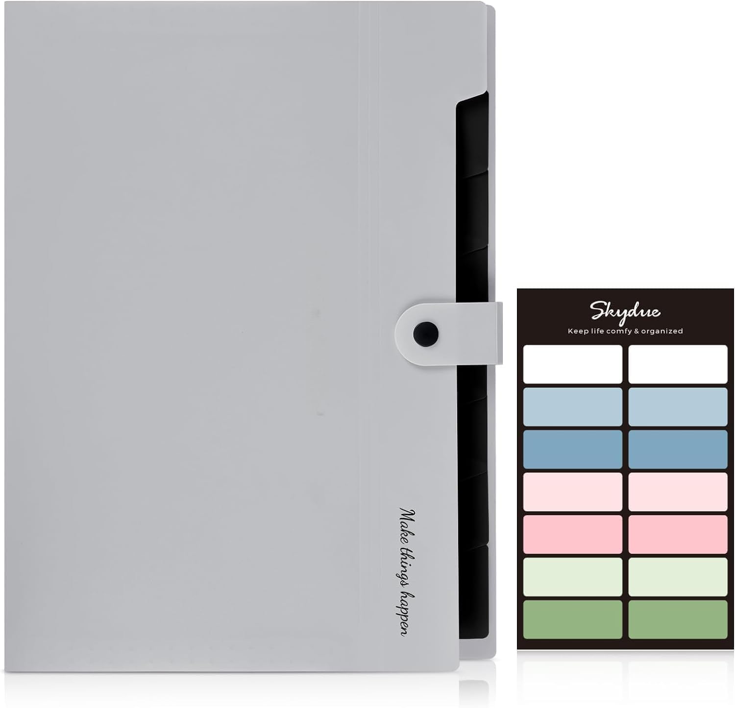 SKYDUE Folders for Paperwork A4, Expanding File Folder with 8 Pockets, Pastel Folders, Paperwork File Organiser - Image 2
