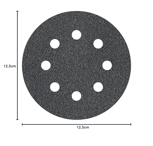wolfcraft 5 Haft-Schleifscheiben Ø 125 mm - 3191000 - Zum riefenfreien Nass- und Trockenschleifen von Metall - Körnung 280, für Excenterschleifer