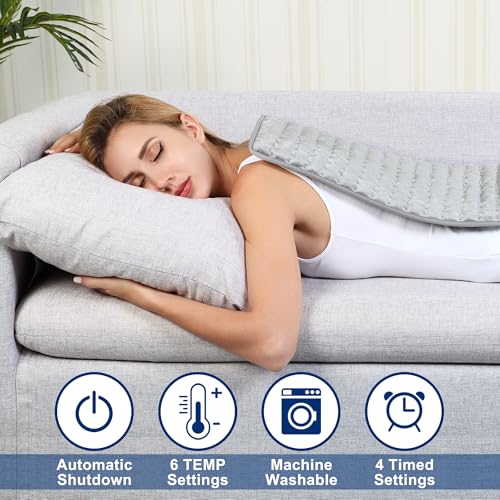 Image of Electric Heating pad for Back Neck Shoulder Knee Arms Legs- Electric Heat Pads with 6 Heat Settings & Auto Shut Off &Dry /Moist Heat Heating Pad for Birthday Mother Father Girl Men Women