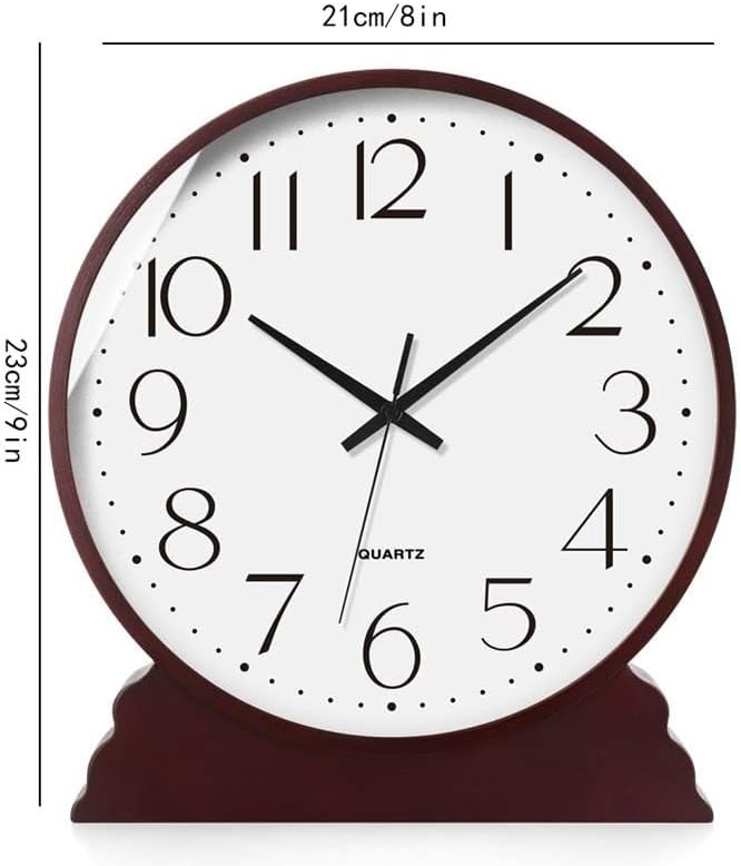 Mantel Clocks,Vintage Table Clock Silent Movement Battery Operated，for Fireplace Mantel, Office, Desk, Shelf Home Décor(Black,8in)