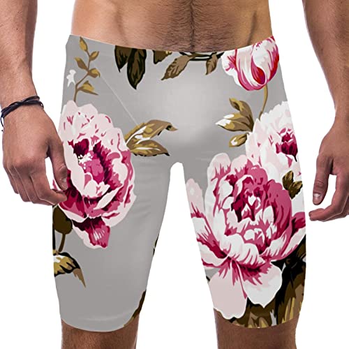 Bañador jammer de hombre estilo floral vintage para entrenamiento largo de natación