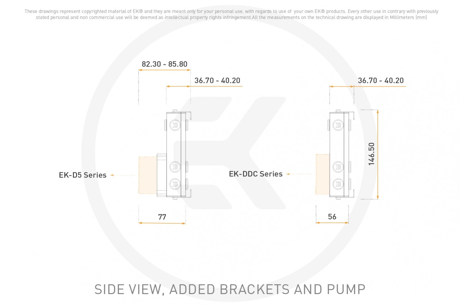 Amazon.com: EKWB EK-Quantum Kinetic 3 FLT 140 D5/DDC Body