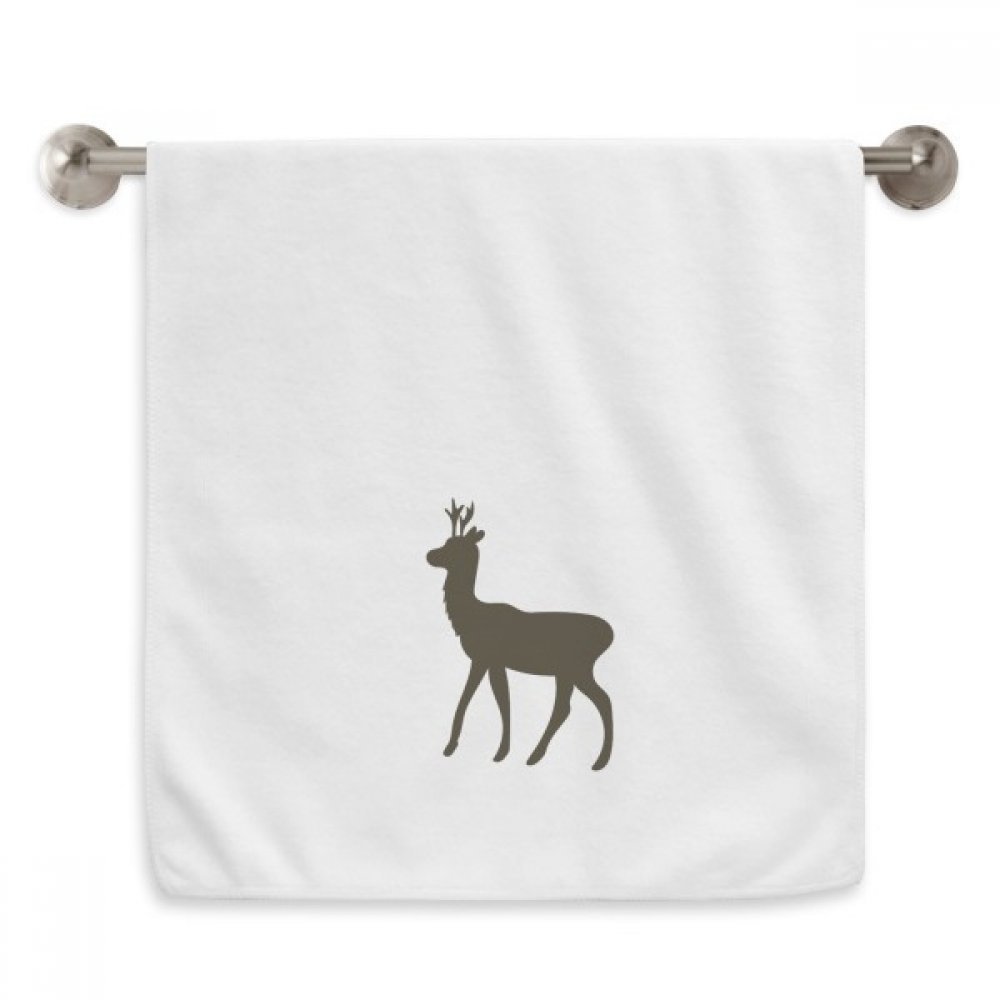 Serviette Chevreuil Noir 13X29 Pouces | Débarbouillette douce en coton blanc