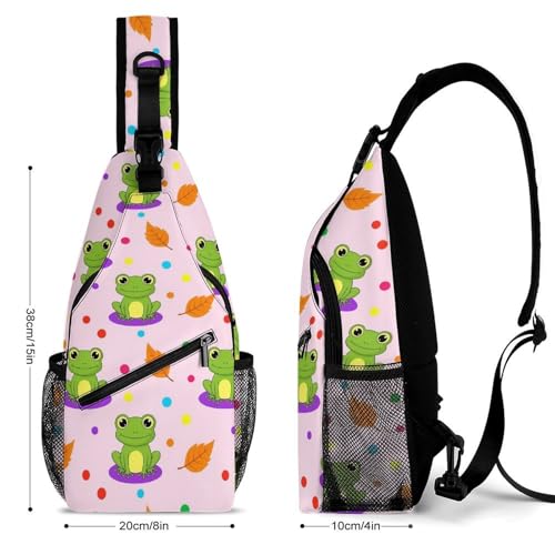 Fashion Day Pack Small Cross Body Backpack Sling Shoulder Bag Chest Bag For Men And Women Cute Frog2