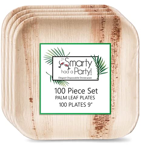 Smarty Had A Party Elegant Disposable Palm Leaf Plates 9 Disposable Wooden Plates Eco Friendly Compostable 100 Biodegradable