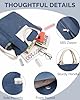 Prite Corduroy Tote Bag for Women with Zipper Large Capacity Shoulder Bags with Adjustable Strap and Pockets Waterproof Handbag for Work School Shopping Travel College (Blue) #5