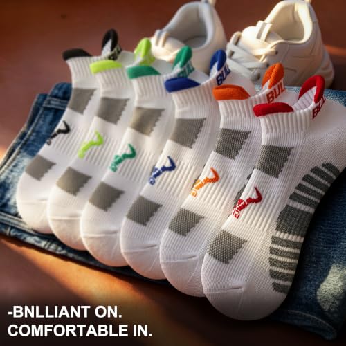 BULLIANT 6-Pack Cushioned Athletic Ankle Socks For Men Running-Arch Support - image 7