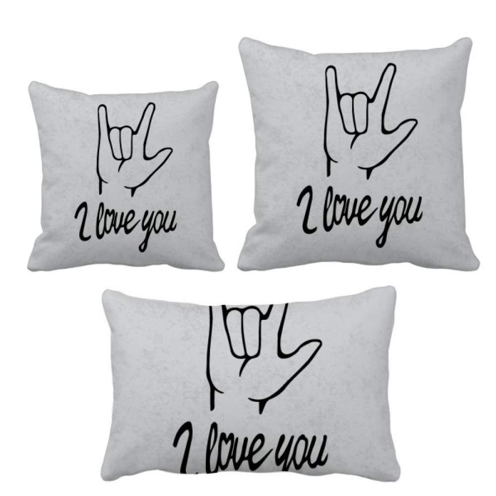 Coussin personnalisé noir inscription Je t'aime ensemble complet rembourré