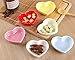 WHJY Pink Love Heart Shaped Ceramic Bowl Set of 6, Contemporary Porcelain Side Dishes, Seasoning & Soy Dipping Sauce Bowls for Wedding & Birthday Party