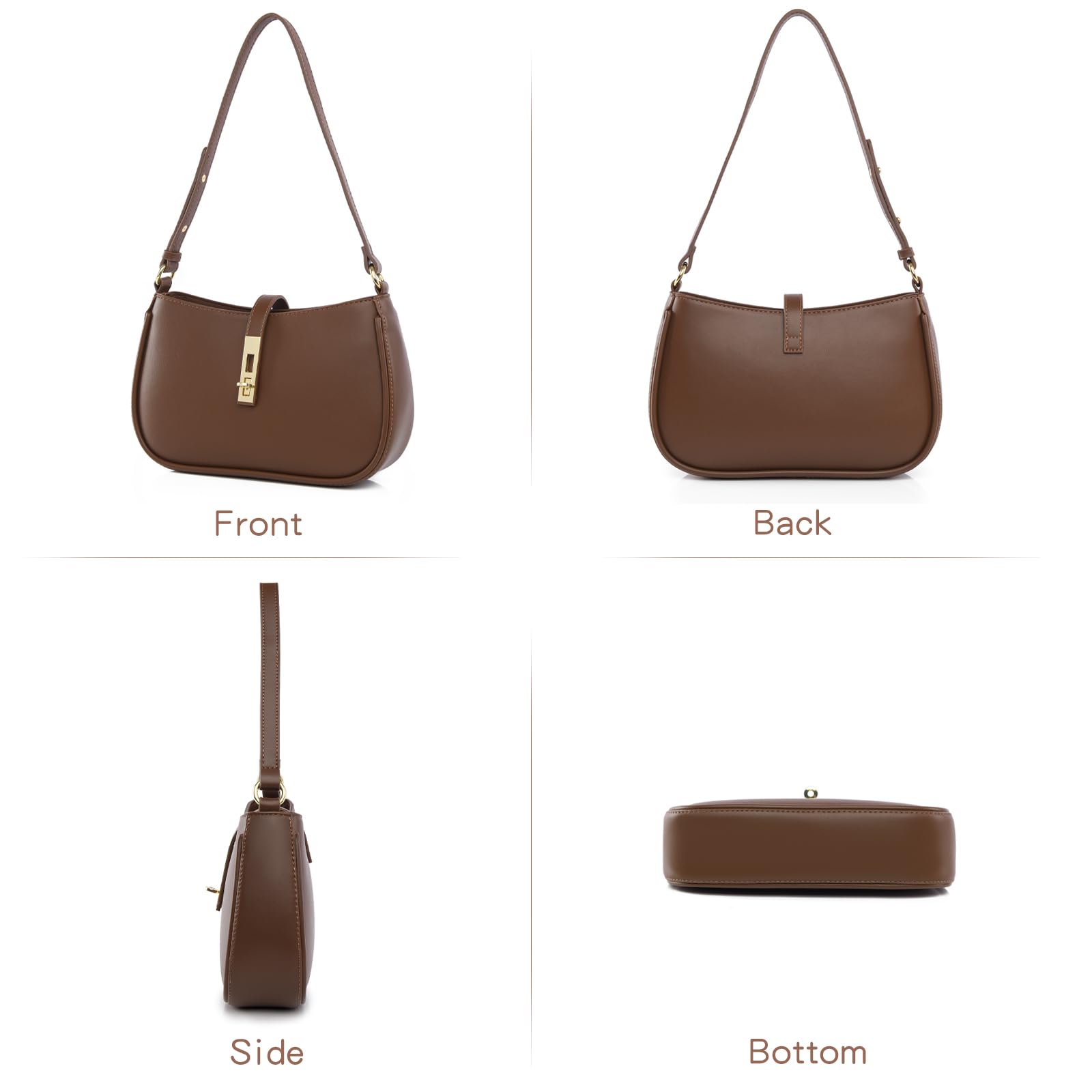 Travistar Handtasche Damen Klein Elegant Schultertasche Damen PU Leder Hobo Bag Y2k Tasche Satteltasche Aesthetic Abendtasche Clutch mit Reißverschluss Coole Umhängetasche für Teenager Mädchen