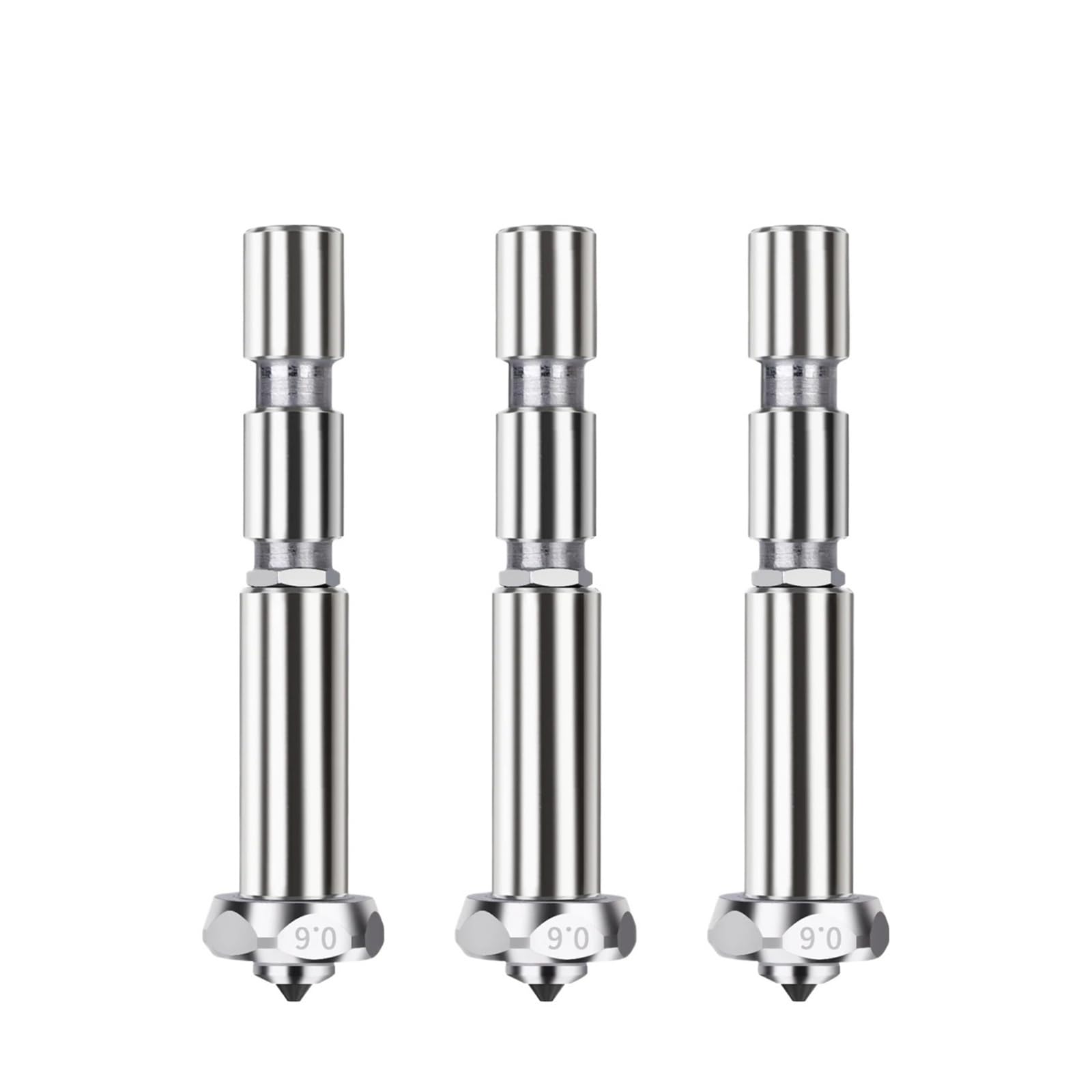 Compatible con Anycubic, Kobra 3 Max Hotend juego de 0,2-0,8mm | Hotend de acero endurecido de intercambio rápido, 0,2/0,4/0,6/0,8 mm, opciones de 1 a 3 piezas(3PCS 0.6 nozzle)
