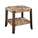 HomeRoots End Table, Faux Marble & Brown - Veneer Faux Marble & Brown