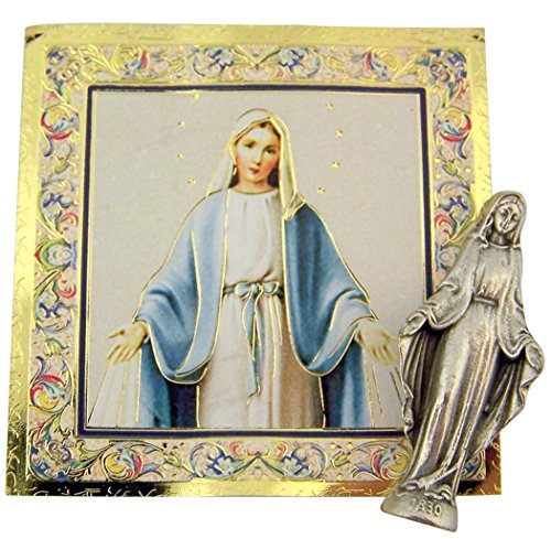 Estatua de Nuestra Señora de la Gracia plateada 1.5 pulg miniatura 2
