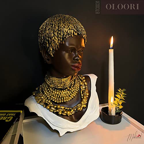 Estatua de busto artesanal Oloorì de Mukemel Designs, arte elegante de 13.8 pulgadas 3