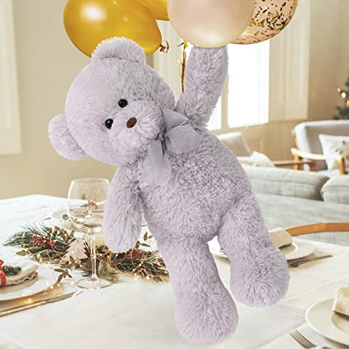 Maogolan Teddy Bear Stuffed Animals-2 Pack White And Gray Bear Plush Toy Baby Shower For Boys Girls- 18 Inches Bear Plushies Christmas Birthday Gift #TOP5