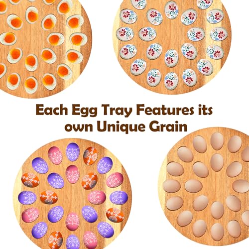 Deviled Egg Containers with Lid, 24 Holes Round Deviled Egg Platter for Party and Kitchen, Charcuterie Board Food Serving Container Holder for Countertop Carrier Supply, House Warming Gifts New Home #5