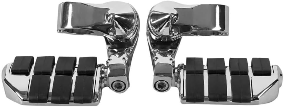 1.25" Adjustable Highway Short Mount Foot Pegs for Honda for Suzuki for Yamaha-Chrome + Black