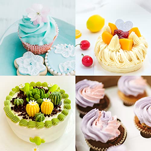 Cake Decorating Kit, Icing Pen Decor Kit DIY Cake Decor Pen Supplies for Beginners- 4 Different Shaped Nibs 4 Icing Piping Bags 2 Coupler Tools, Blue