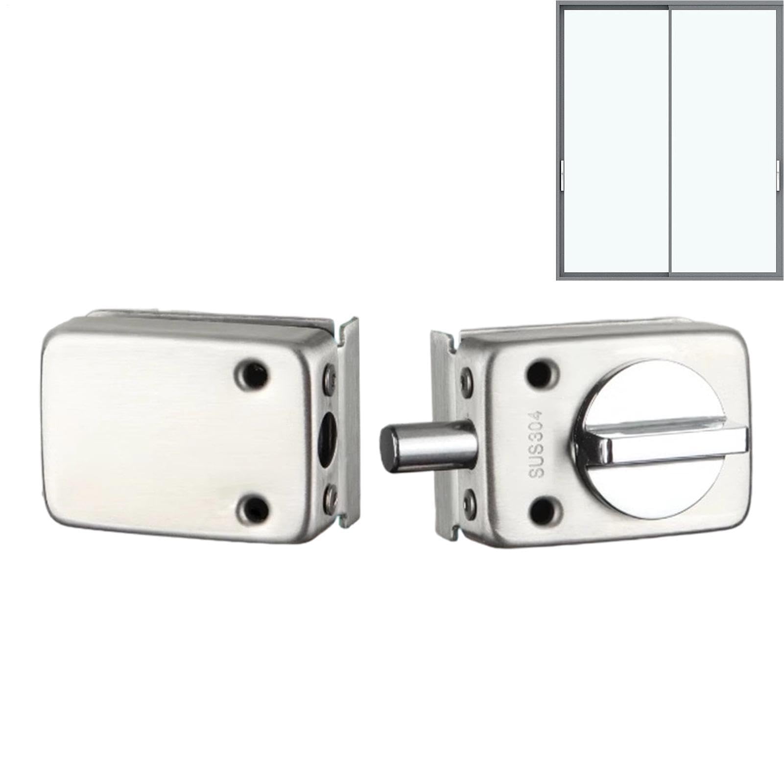 Serrure porte vitrée en zinc sans perçage pour vitrine de bureau