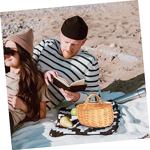 Garneck panier corbeille rangement kitchen storage basket collation bacs de rangement tasse de pouding domestique Fournir cool corbeille de fruits restaurant corbeille à Rotin Brown – vue 9