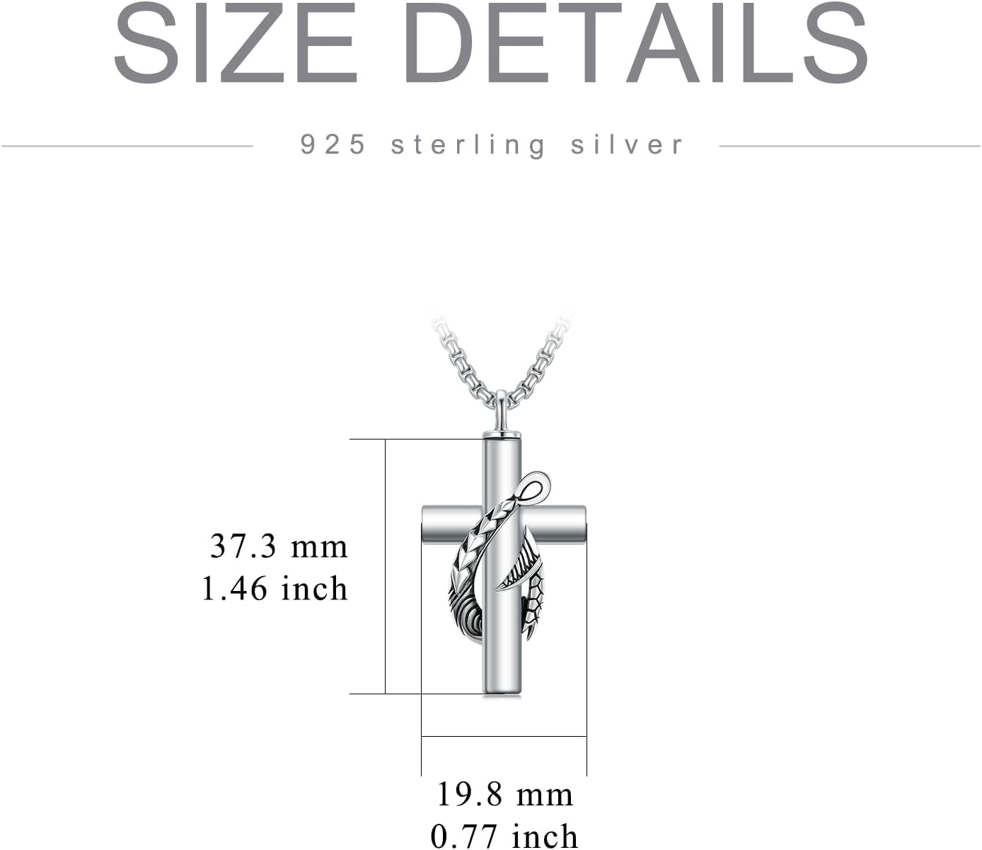 SIMONLY Cross Urn Necklace for Ashes 925 Sterling Silver Fish Hook Cremation Pendant Necklace Cross Faith Memorial Keepsake Jewelry for Women Men - Image 4