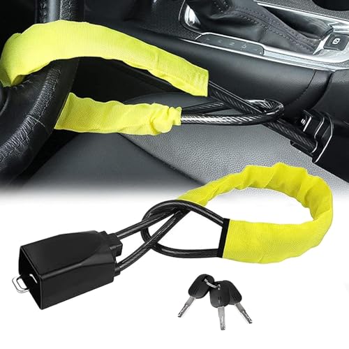 Bloqueo universal para volante de coche, bloqueo de volante para coche, dispositivo antirrobo, bloqueo de volante a cinturón de seguridad, ajuste universal para coches, camiones, furgonetas y SUV