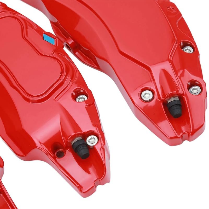 4 Piezas Cubre Pinza Freno Coche para Audi Q2 Q3 Q5 Q7 Q8 S1 S3 S4 S5 S6 S7 S8 SQ5 TT, 3D Cubierta Cubo Rueda Cubierta Freno, Cubierta De Pinza De Coche Rojo,M(25cm×6.5cm×4cm)