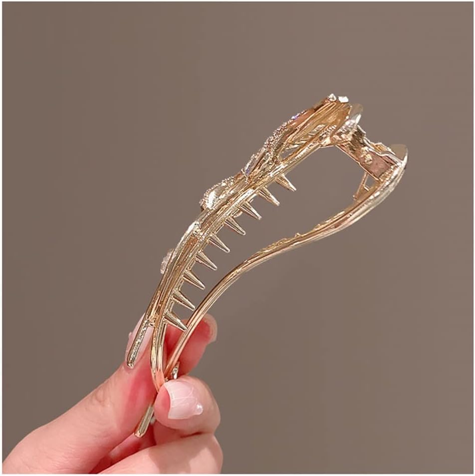 キャッツアイストーンツイストクリップ頭の後ろクリップ頭飾りヘアクリップ女性夏カエルバックルヘアカード