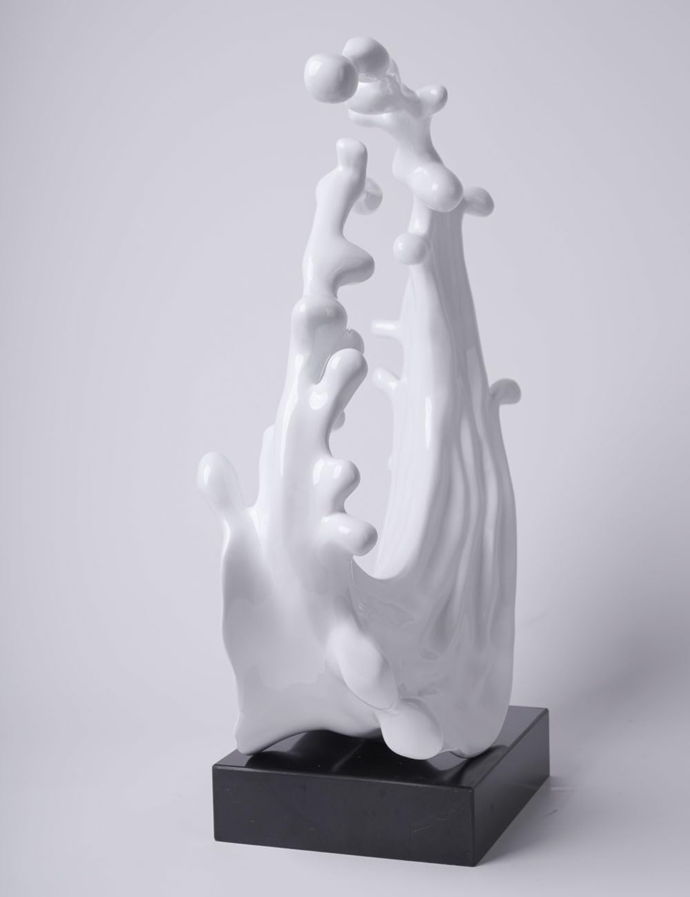 Abstrakte Meereswelle Skulptur Deko Moderne Kunst Figur Wohn Arts Geschenk für Wohnzimmer Schlafzimmer Esszimmer Resin Weiß 42cm