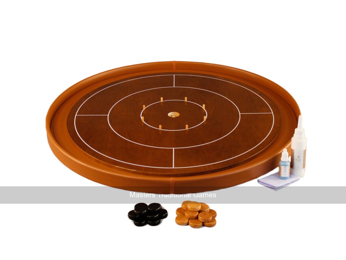 Masters Crokinole Tournament Board - Walnut and Cognac