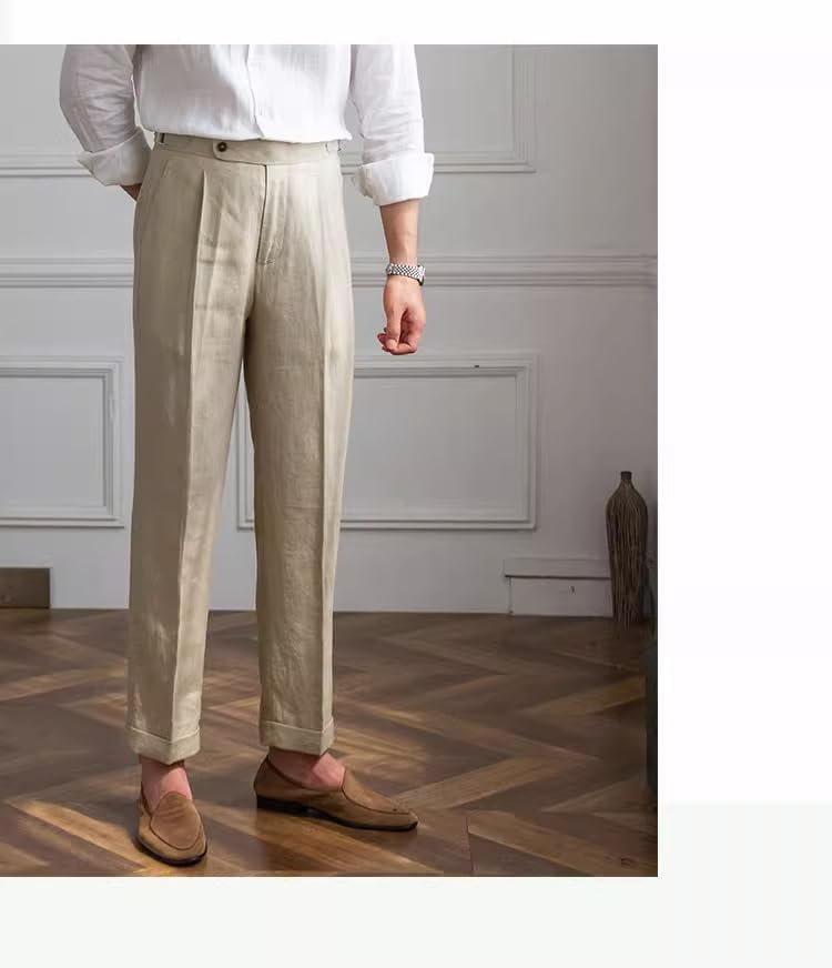 Size 34 w x 30 L pattern Men's Dress Pants High-Waisted Lightweight Casual Suit Pants for Men