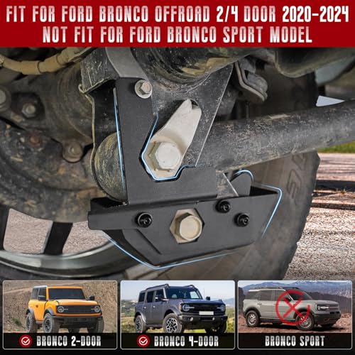 Image of Rear Shock Skid Plate,Back Lower Rock Armor Rear Shock Trailing Arm Skid Plates Guards fit for Ford Bronco 2Doors 4Doors 2020-2024,2PCS