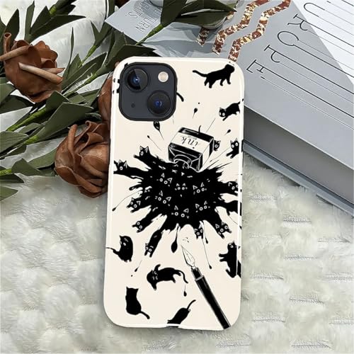 Coque iPhone 15 Plus protection contre les chutes silicone rigide antichoc chat
