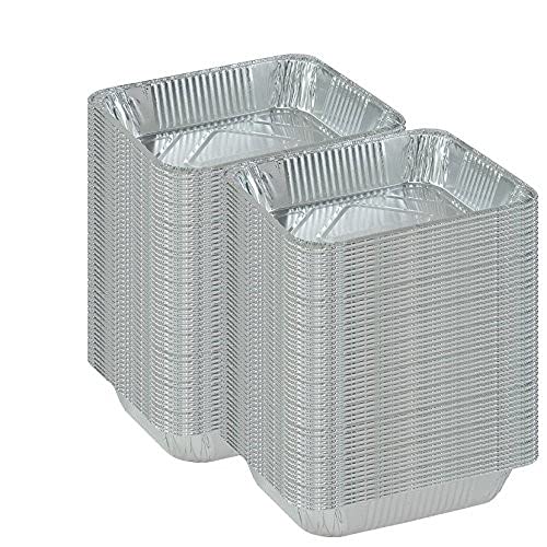 Tiger Chef TC-20493 Durable Half Size Deep Aluminum Foil Steam Table Pans with Recipe Card, Multi-Purpose Disposable Pans, 9" x 13" Size (Pack of 100)