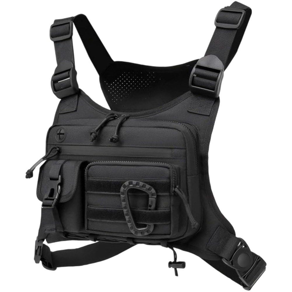 Vobumix Outdoor Running Chest Bag, Waterproof Anti-theft Chest Pack Rig, Lightweight Running Vest Rigs for Outdoor Sports Workouts
