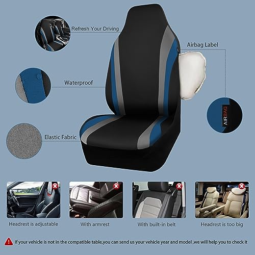 Image of CAR PASS Line Rider Neoprene Waterproof Car Seat Cover Full Set Universal Fit