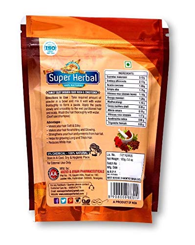 Miniatura 3 de Silky Shikakai Hair Wash and Conditioner  Polvo de lavado de cabello  Jabones en polvo  3.53 oz  3.5 oz