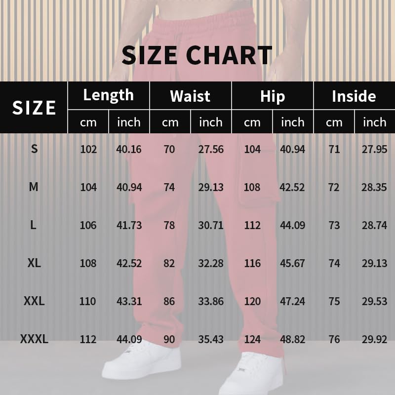 Men's Cargo Joggers Pants Fall Drawstring Casual Baggy Sweatpants Men with Multiple Pockets3